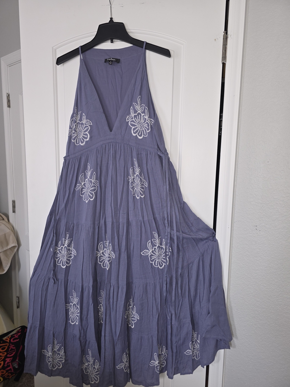 Lulu's Lavender-Purple Tiered Embroidered Maxi Dress
